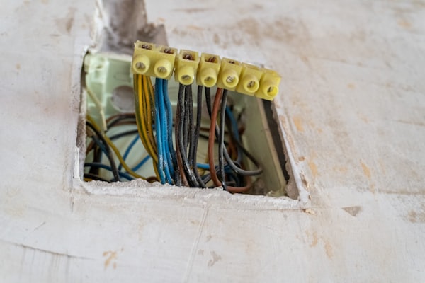 Electrical junction box with organized color-coded wiring